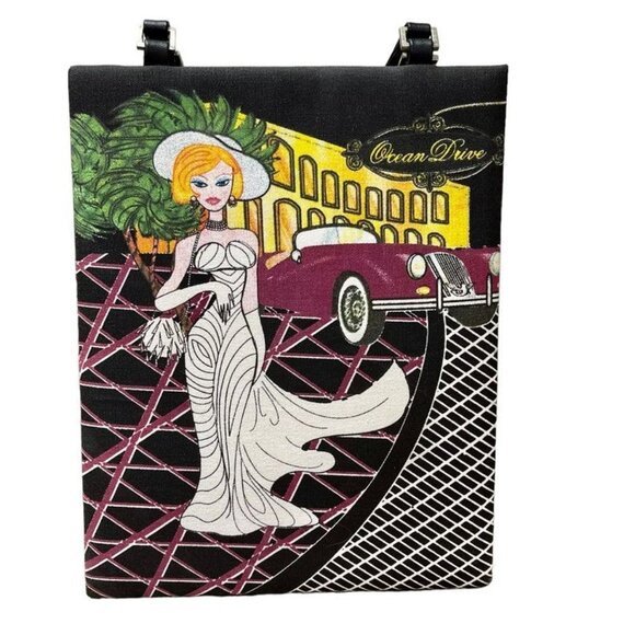 Prezzo Ocean Drive Black Tote Handbag or Shoulder Purse Sequined and Beaded Bag - Picture 5 of 14